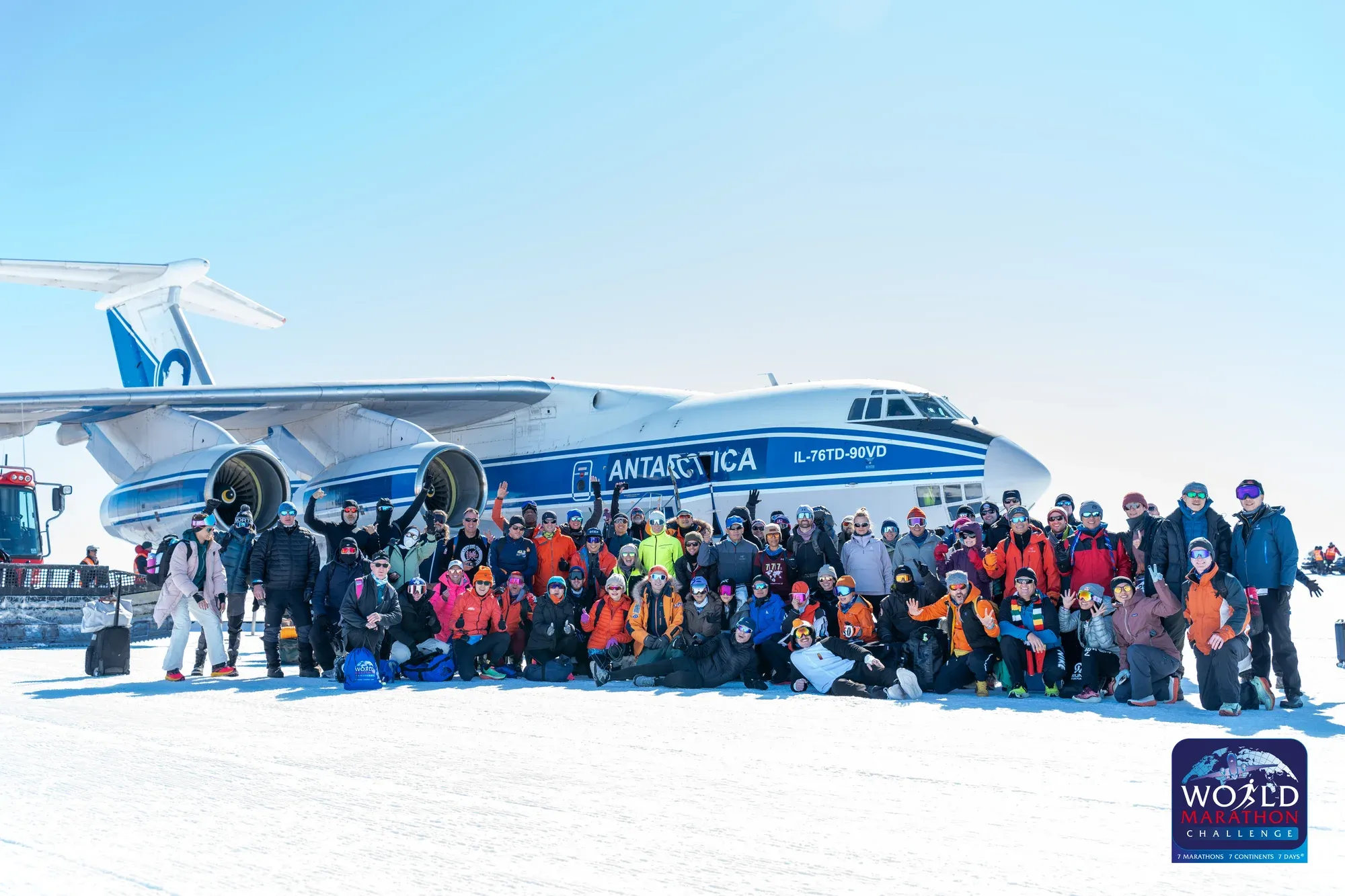 Sardar Azimov running in Antarctica at the 2025 World Marathon Challenge