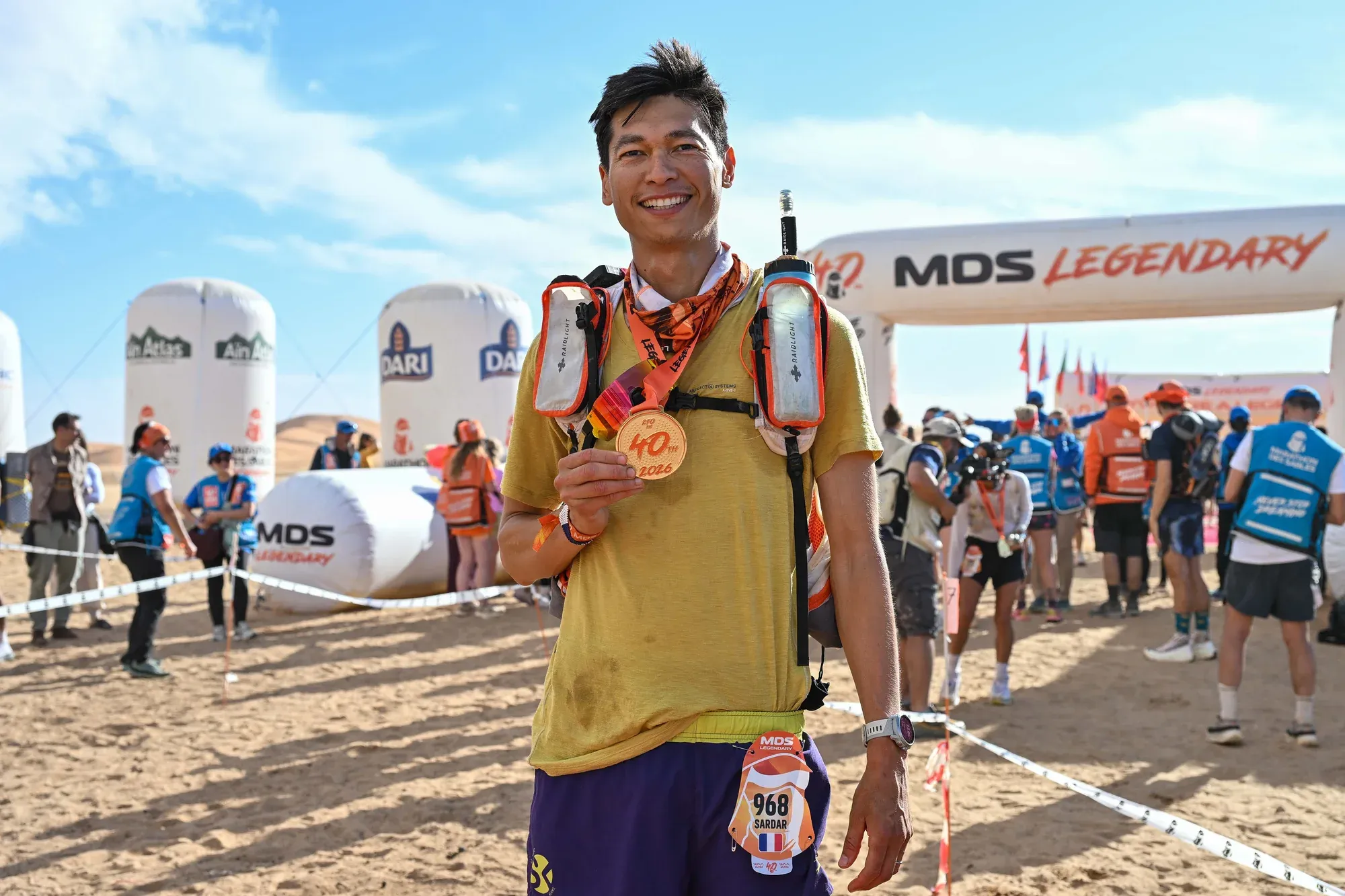 Finish line and medal at MDS 2026